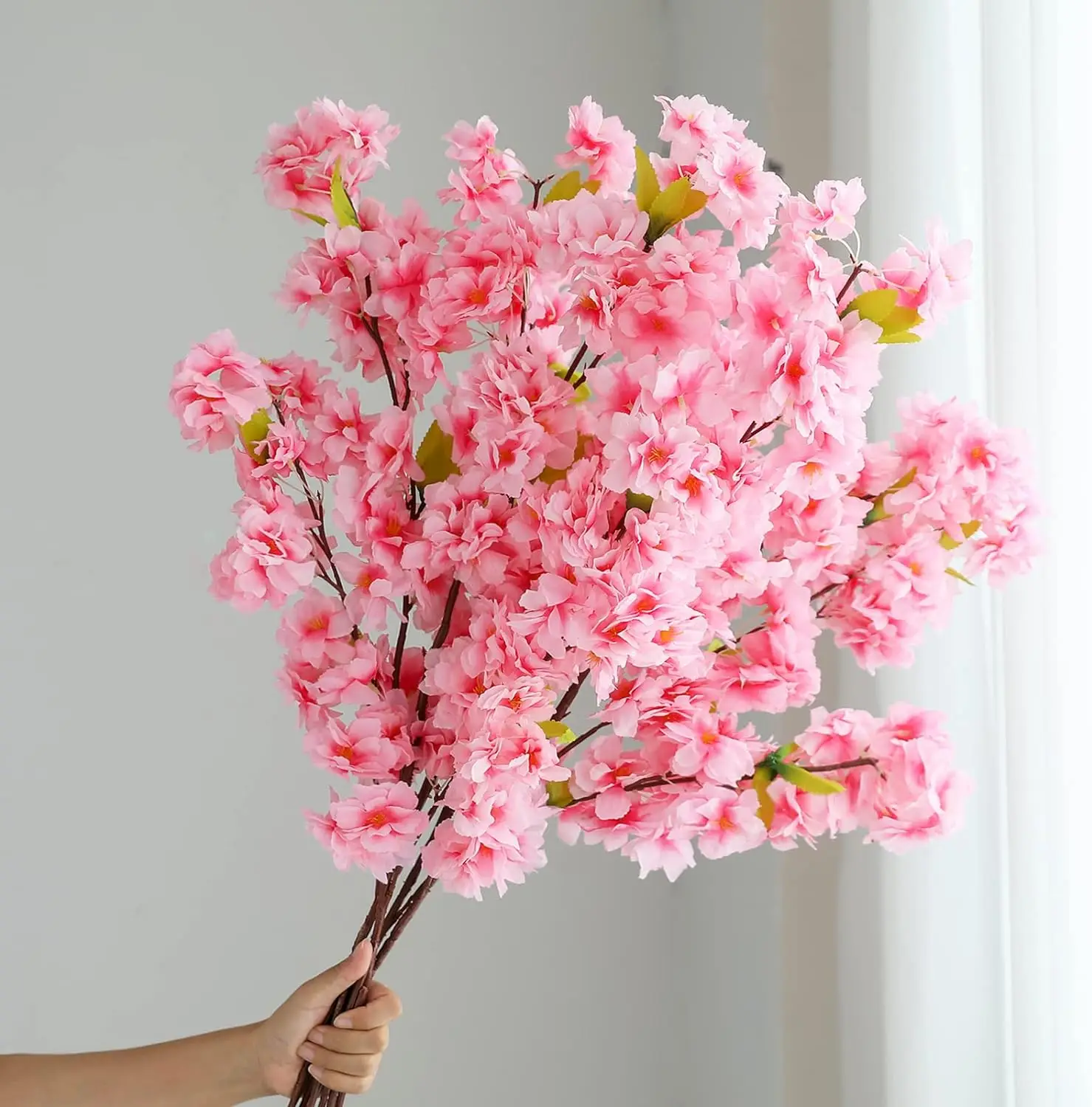 Sakura künstlicher Blumenstrauß für Garten, Party, Hochzeit, Hochzeit, Dekoration, Zuhause, Raumdekoration, künstliche Blumen, Tischvase, Ornament