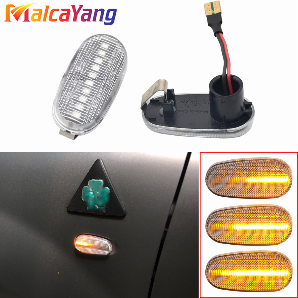 Cho Alfa Romeo Mito 955 147 GT 937 Fiat Bravo 2 Năng Động Đèn LED Bên Cột Mốc Đèn Mũi Tên Nhan Nhấp Nháy blinker Đèn 2 Chiếc