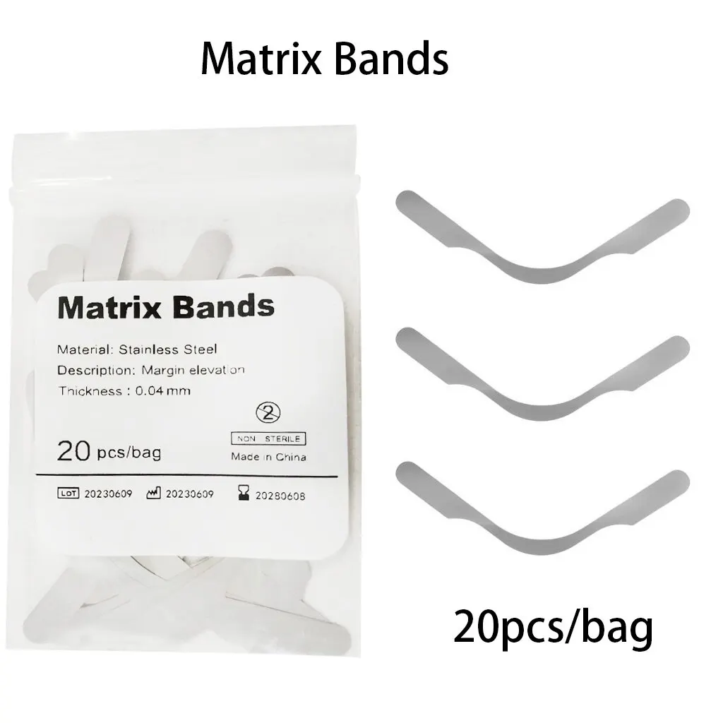 20 Stuks Tandheelkundige Matrixbanden Tofflemire Vastzittend Tandvlees Wandlift Grote Kromming Sectionele Contouren Tandheelkunde Tool