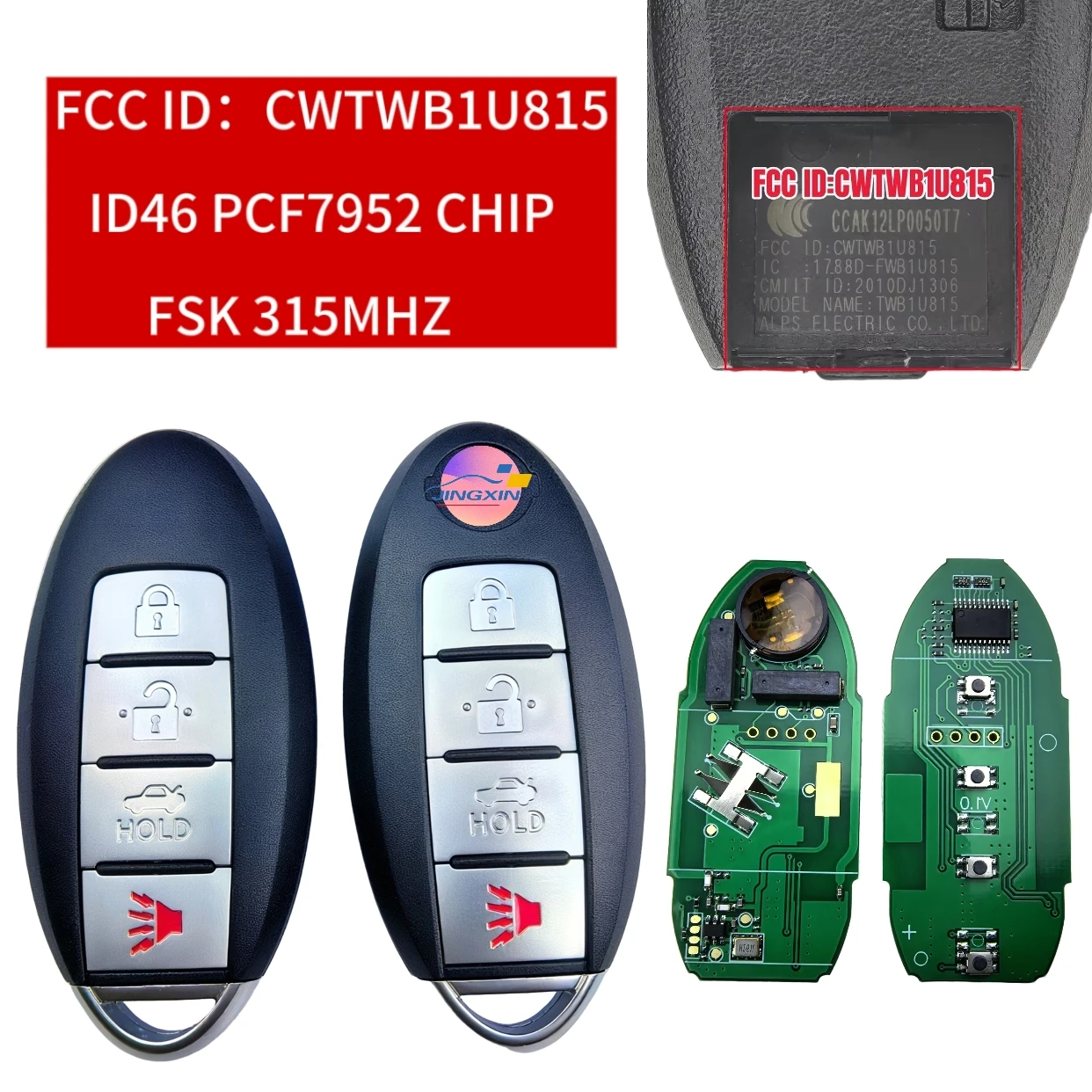 Jingxin CWTWB1U815 4BT 315 МГц ID46-pcf7952 чип смарт-ключ и плата для Nissan Sunny Teana Sylphy Sentra Versa автомобильный ключ и корпус