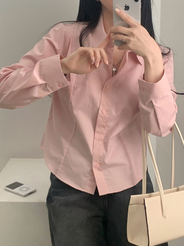 Chic White Shirt Women's Retro Turn-down Collar Long Sleeve Single Button Elegant High-end Feeling Top Korean Sle Loose Fit