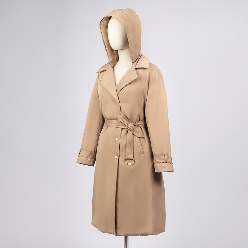 女性用フード付きロンググースダウンコート,フグジャケット,90% ホワイト,k1990x,高級衣類,冬