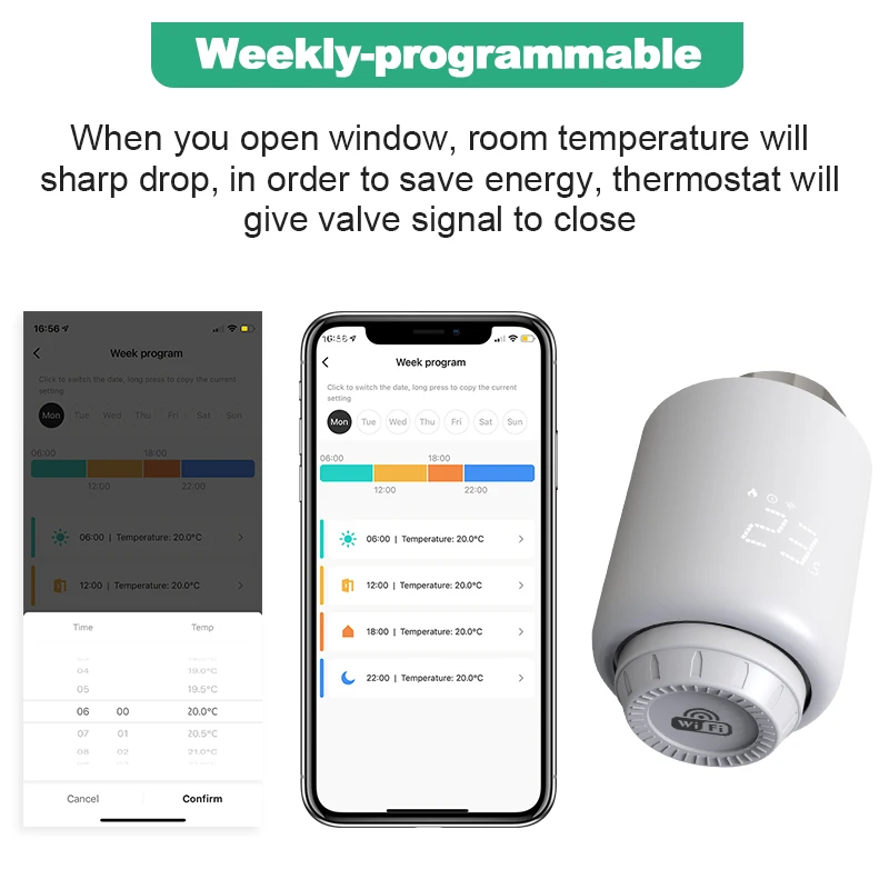 Tuya Smart Home WiFi วาล์วหม้อน้ํา Thermostatic หัว TRV WirelessThermostat Temperature Controller Alexa Google Home Voice