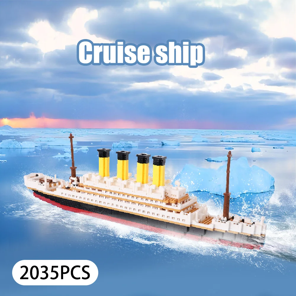 Jouet d'assemblage de blocs de construction, puzzle géant Titanic pour garçon et fille, modèle de bateau de croisière