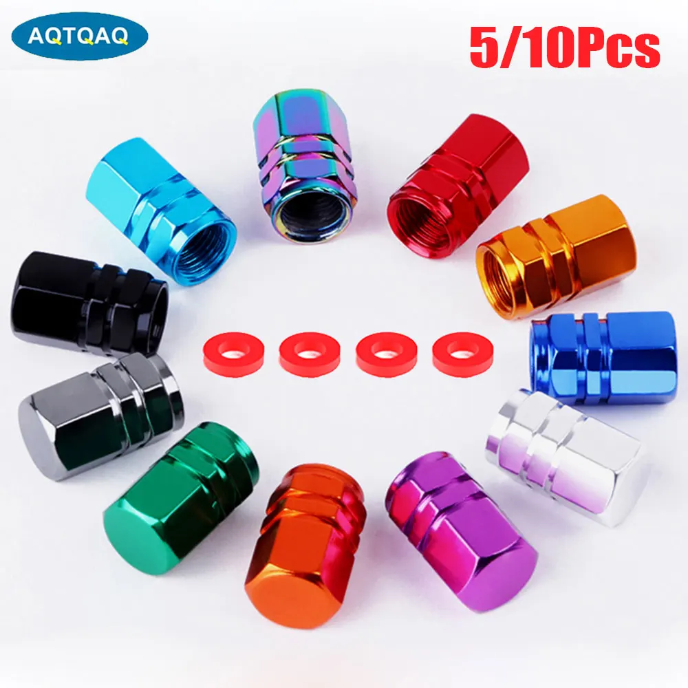 5/10 pz lega di alluminio ruota auto tappi valvola pneumatico cerchio pneumatico stelo copre Airdust impermeabile per automobili moto camion bici