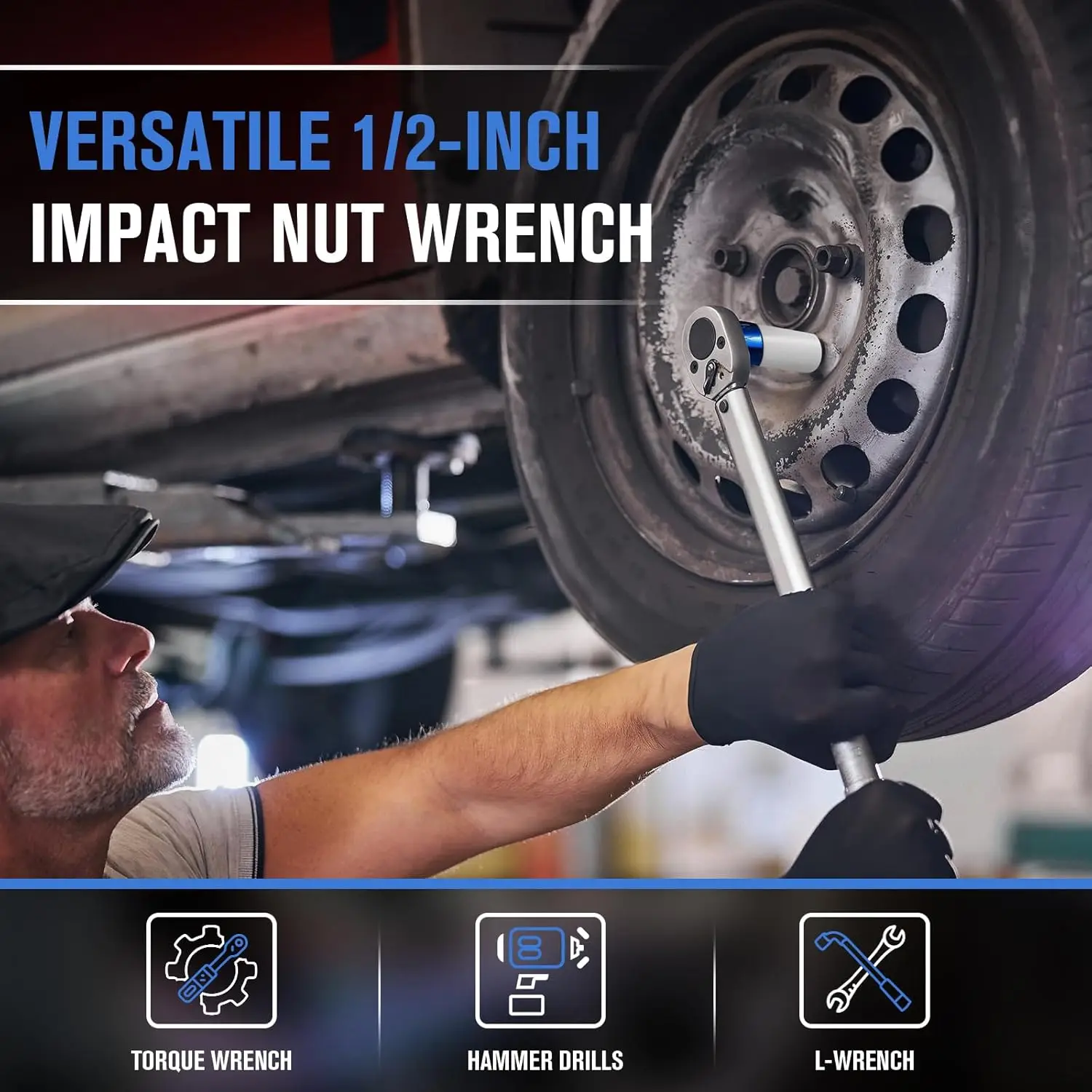 1/2 นิ้วไดรฟ์ล้อ Protector ซ็อกเก็ตผลกระทบบาง Deep Impact SOCKET ชุดพลาสติก LUG NUT 17 มม.,19 มม.,21 มม.,22 มม.
