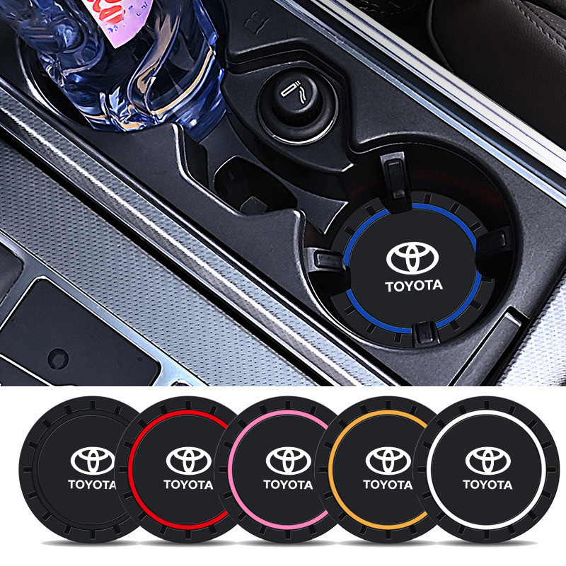 Posavasos de silicona para coche, almohadilla antideslizante con ranura para taza de agua, accesorio para Toyota Chr Rav4 Yaris Prius Avensis Corolla Camry Auris, 2 uds.