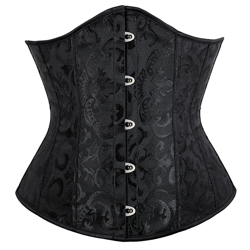 Vrouwen Gothic Sexy Satijn Underbust Corset Bustier Taille Cincher Afslanken Body Shaper Corselete Lingerie Plus Size Party Clubwear