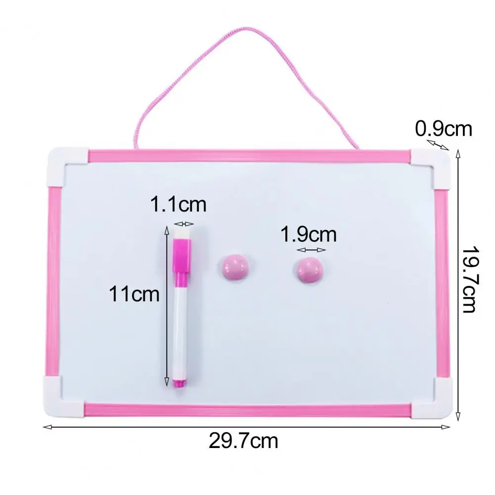 Magnetic Whiteboard Set with PVC Frame Smooth Writing Surface Erasable Writing Board Magnetic Dry Erase Board with Pen 2 Buckles