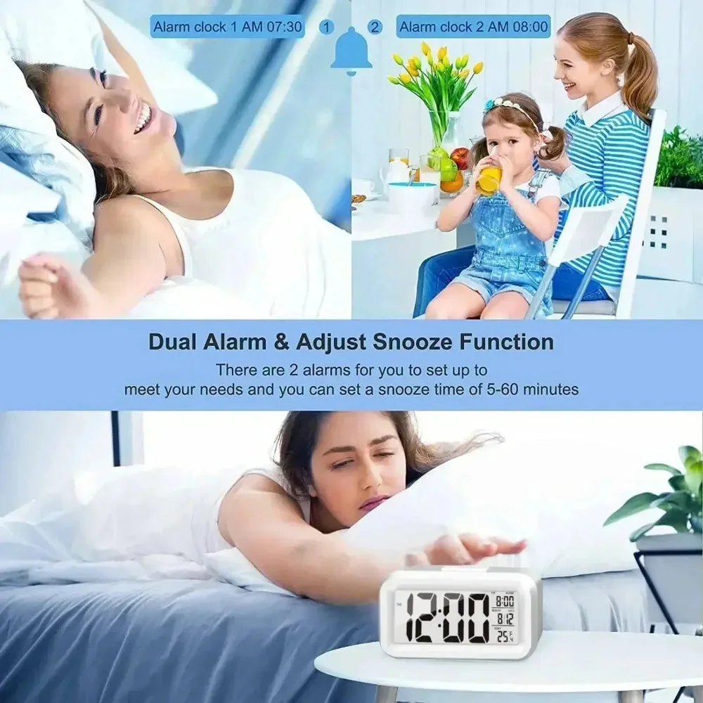 Mini reloj inteligente con temporizador, despertador para niños, administrador de tiempo para estudiantes, escritorio, mesita de noche silenciosa, despertador electrónico pequeño