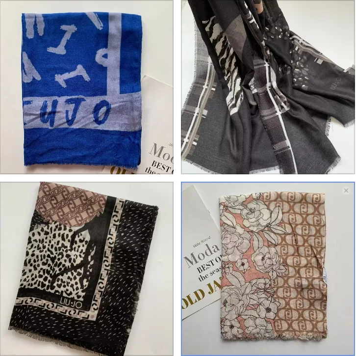 Un nuevo chal y bufanda de mujer larga con estampado italiano, moderno, exquisito y cálido para comercio exterior