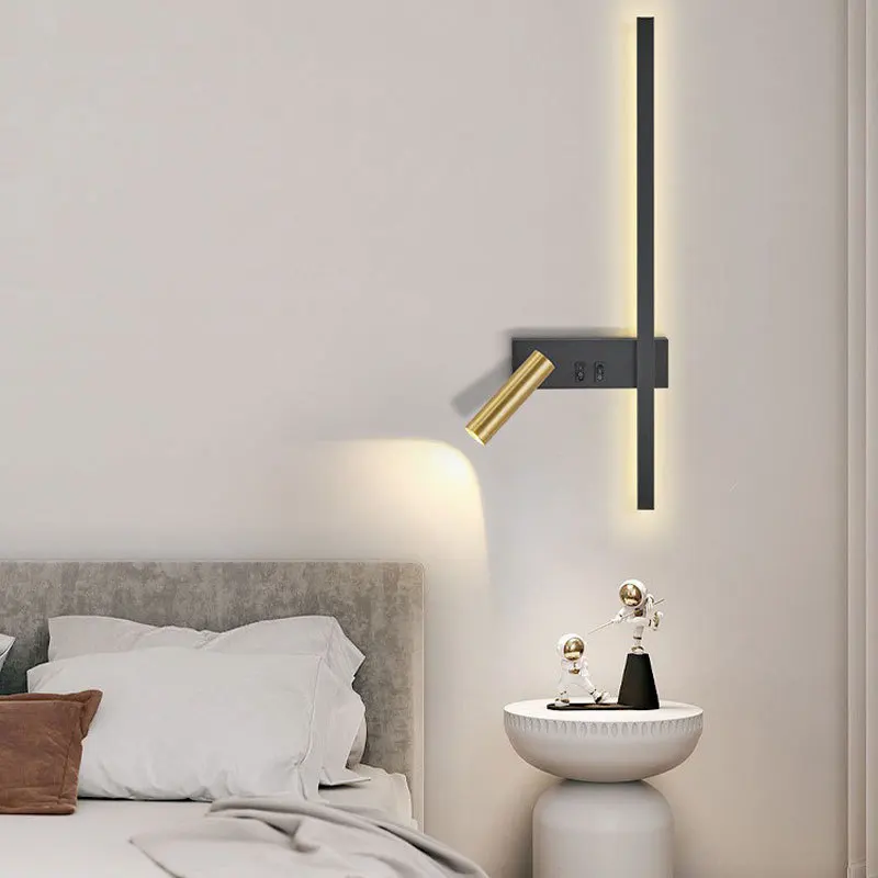 Aplique de pared LED ajustable moderno para dormitorio, mesita de noche, sala de estar, fondo de sofá, lámpara de pared, accesorio de iluminación brillante, decoración del hogar