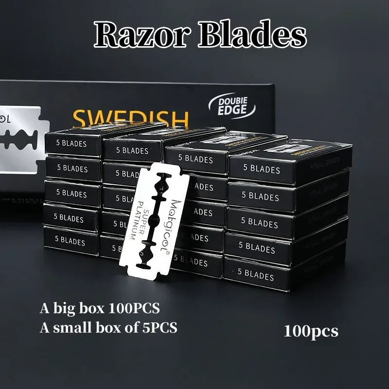 50/100 sztuk Super Platinum Double Edge Razor Blade, bardzo ostra stal nierdzewna do golenia, męskie żyletki