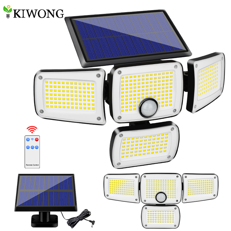 Уличный светодиодный настенный светильник на солнечной батарее, 182/112 светодиодов, с регулируемыми головками, Светодиодный прожектор для безопасности, IP65, водонепроницаемый, с 3 режимами работы