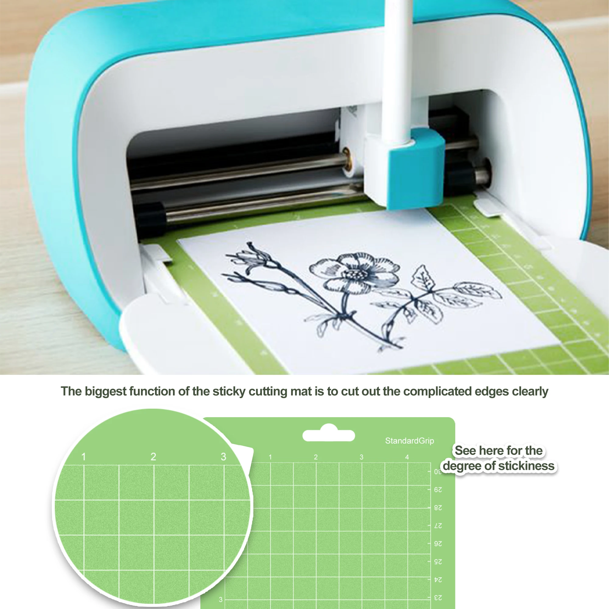 3pcs, 6.5*4.5 inch Portable Replacement Embossed Silhouette Cutting Mat for Cricut Joy, Suitable for Craft Mak