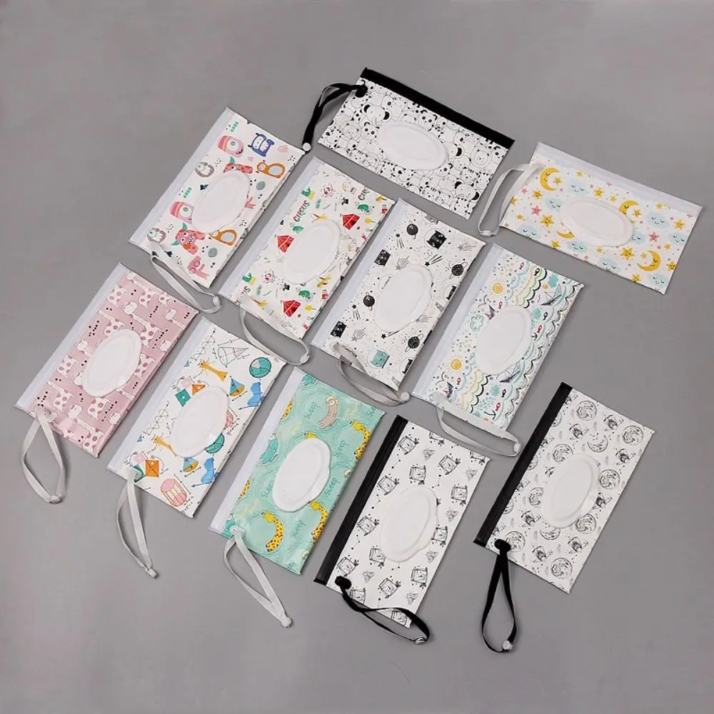 Baby Wet Wipe Pouch, Caixa de tecido ao ar livre, Wipes Holder Case, Capa Flip Reutilizável, Snap-Strap, Saco recarregável, EVA Outdoor