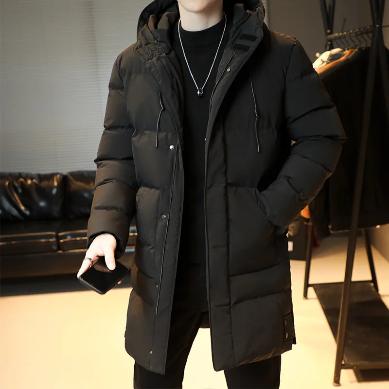 Wiatrówka z kapturem Męskie wyściełane długie parki Nowe męskie parki w stylu koreańskim Męska wiatrówka Outdoor Snow Jacket