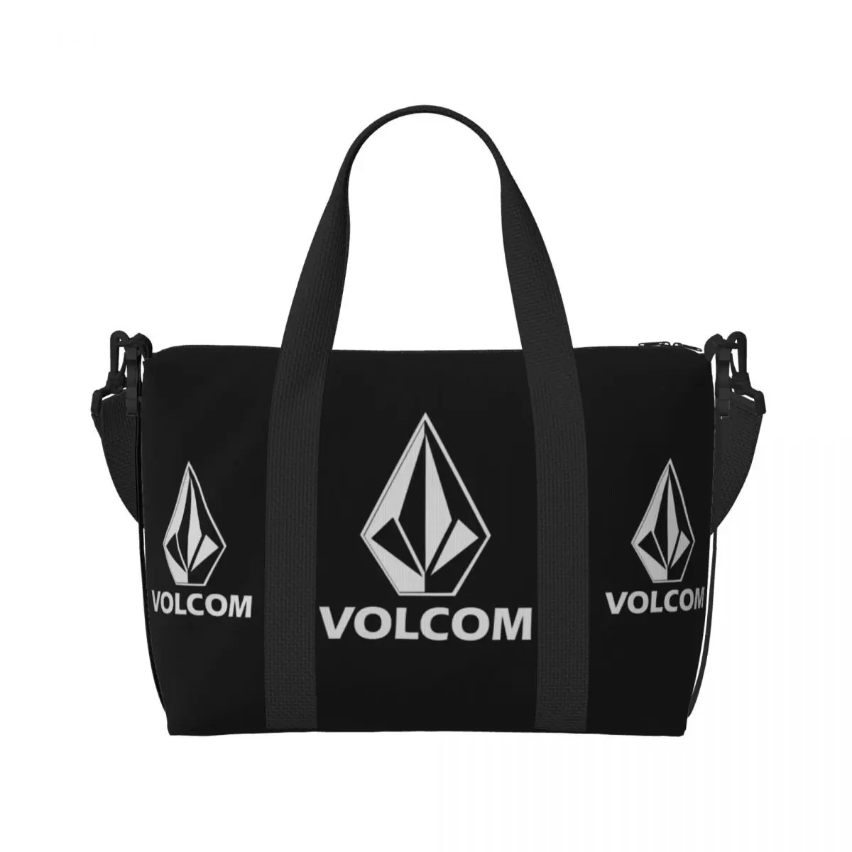 กระเป๋าโท้ตโลโก้ Volcoms แบบกําหนดเองสําหรับผู้หญิงกระเป๋าเดินทางชายหาดยิมความจุขนาดใหญ่
