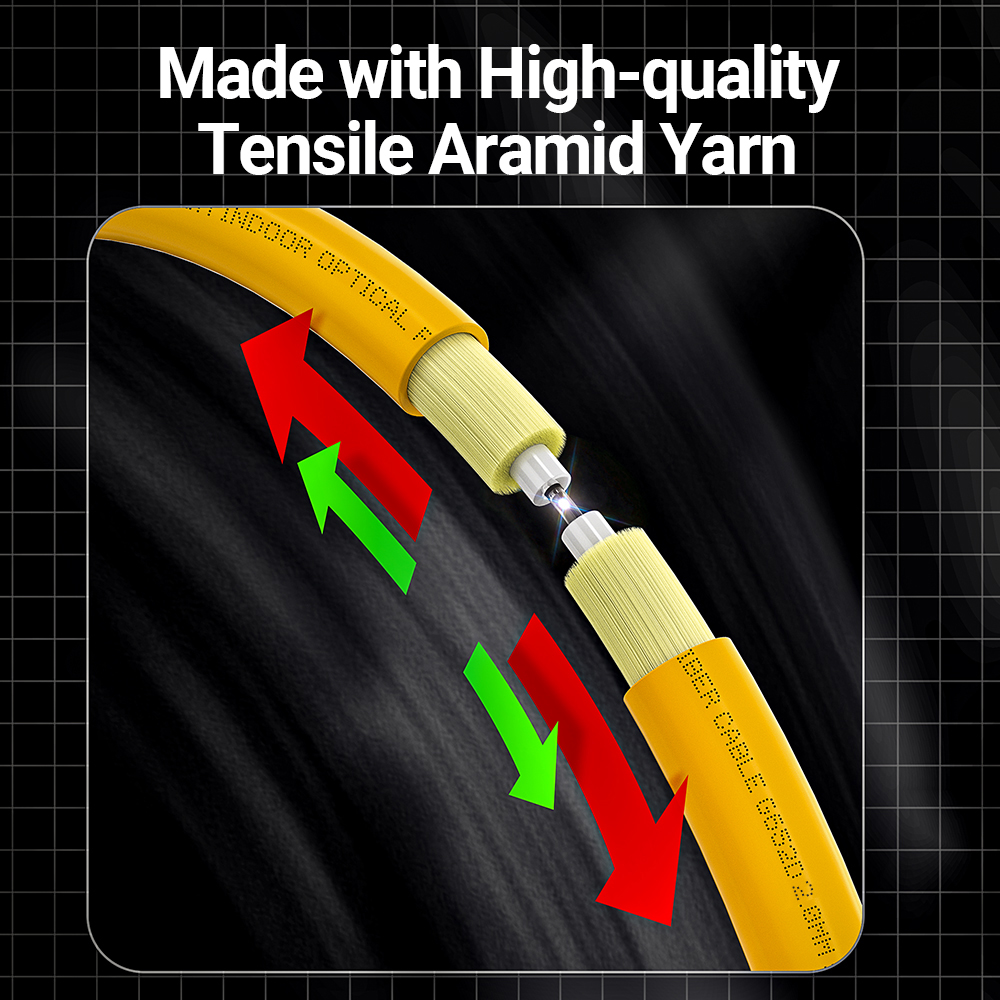 AMPCOM SC auf SC UPC Glasfaser-Patchkabel Singlemode Simplex SMF 9/125 μm Single Mode Bend Insensitive 2,0 mm Glasfaserkabel