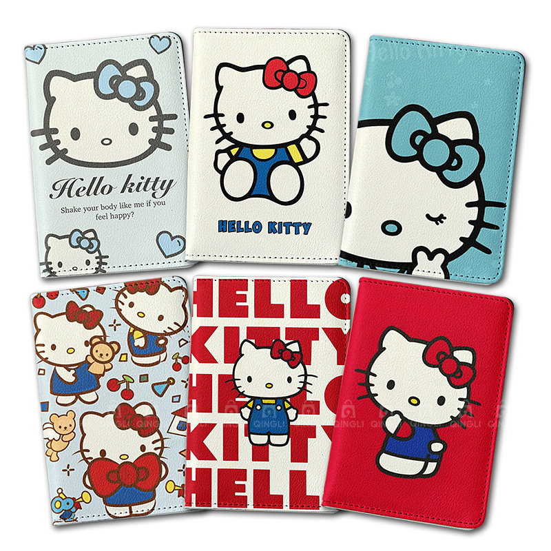 Новый держатель для паспорта Sanrio Hello Kitty, дорожный кошелек для паспорта для девочек, женский ID, держатель для кредитных карт, предметы первой необходимости для путешествий, чехол для паспорта