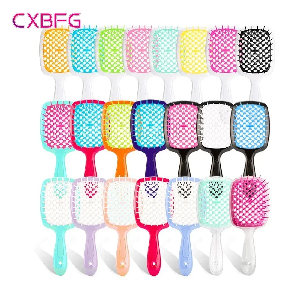 Peine de pelo enredado, cepillo para desenredar el cabello, peines de masaje, cepillos de pelo rizado húmedo ahuecados, peine de peluquero, herramientas de estilismo para salón