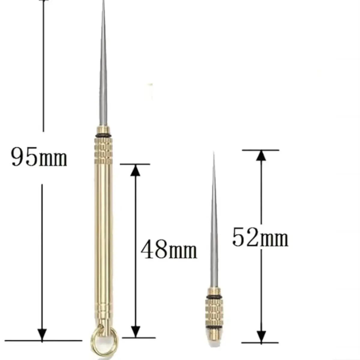 High-end multi-functional brass one-piece toothpick, fruit keychain, dental cleaning wonder, portable card picking needle