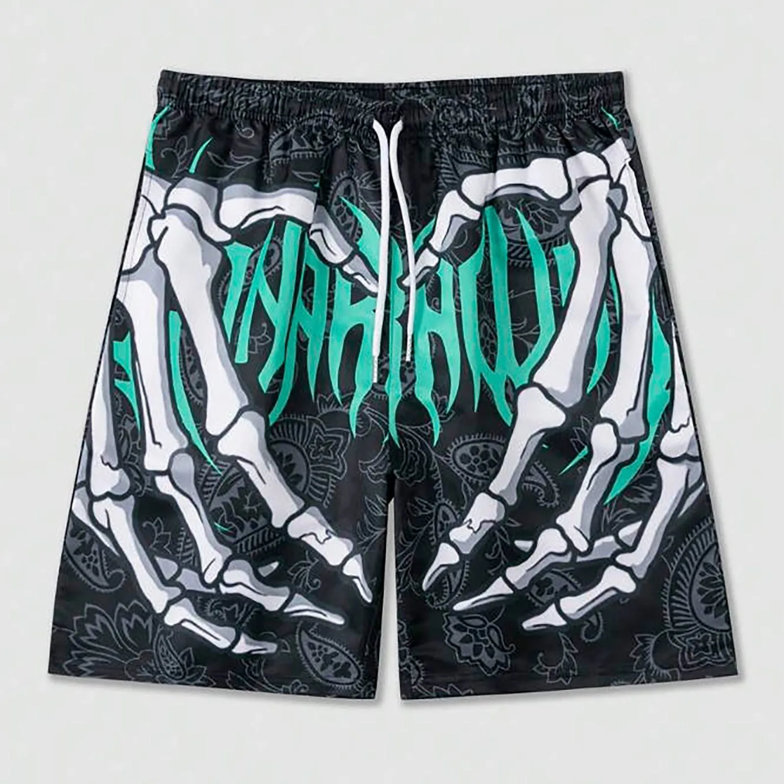 Cintura elástica jogging shorts troncos de natação board shorts verão novos shorts de praia com mão impressão 3d y2k shorts para homem