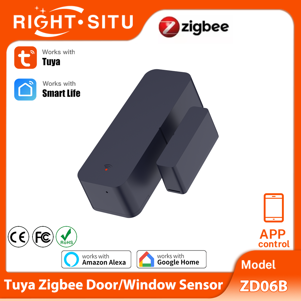Tuya Zigbee 3.0 Door and Window Sensor Smart Sensor Contact Sensor APP Remote Control SmartLife Work with Zigbee2Mqtt ZHA Alexa