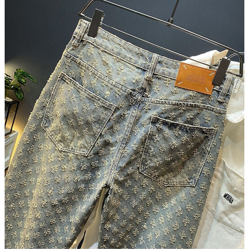 ฤดูใบไม้ผลิฤดูใบไม้ร่วงใหม่กางเกงยีนส์ยี่ห้อ Joker Casual หลวมตรงขากว้างกระเป๋าเอวนุ่มสบายสบายๆแฟชั่น Jean
