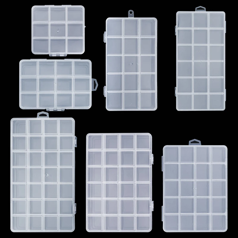 Contenitore portaoggetti trasparente Portagioie Scatola portaoggetti in plastica trasparente Vetrina portaoggetti vuota per orecchini per perline