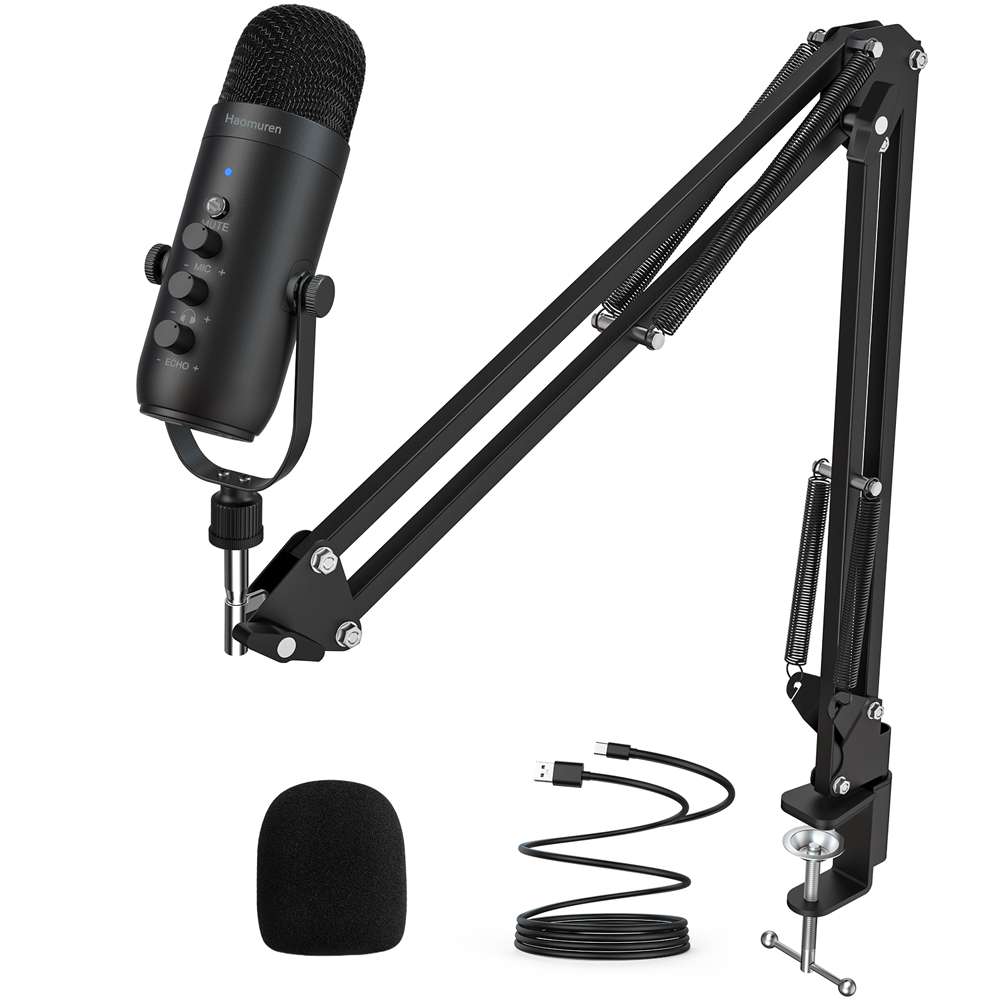 Haomuren Professionale USB Streaming Podcast PC Microfono Studio Kit microfono a condensatore cardioide con braccio per la registrazione YouTube