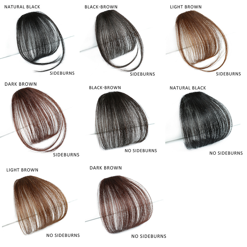 ราคาถูกปลอม Air Bangs สังเคราะห์ Soft Light Air ผม Bangs คลิปบนผม Extension ปลอมตรงผม Bangs Fringe