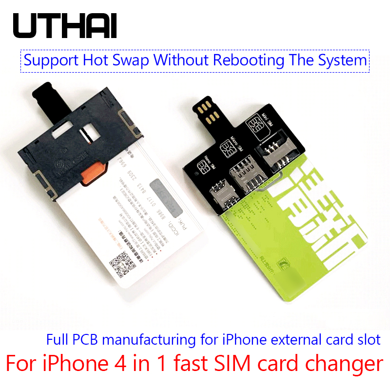 อุทัย T10สำหรับ iPhone ซิมการ์ด4in1ช่องใส่การ์ดภายนอกอะแดปเตอร์ Fast Card เปลี่ยน iPhone ซิมการ์ดผู้ถือฟรี reboot Nano
