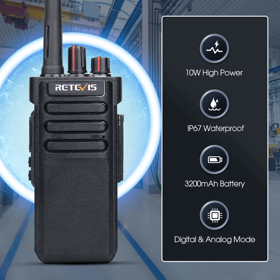 10W Retevis RT29D DMR Walkie Talkie Bluetooth Long Range Leistungsstarkes Walkie-Talkie Wasserdichtes UHF-Funkgerät für Resort Club