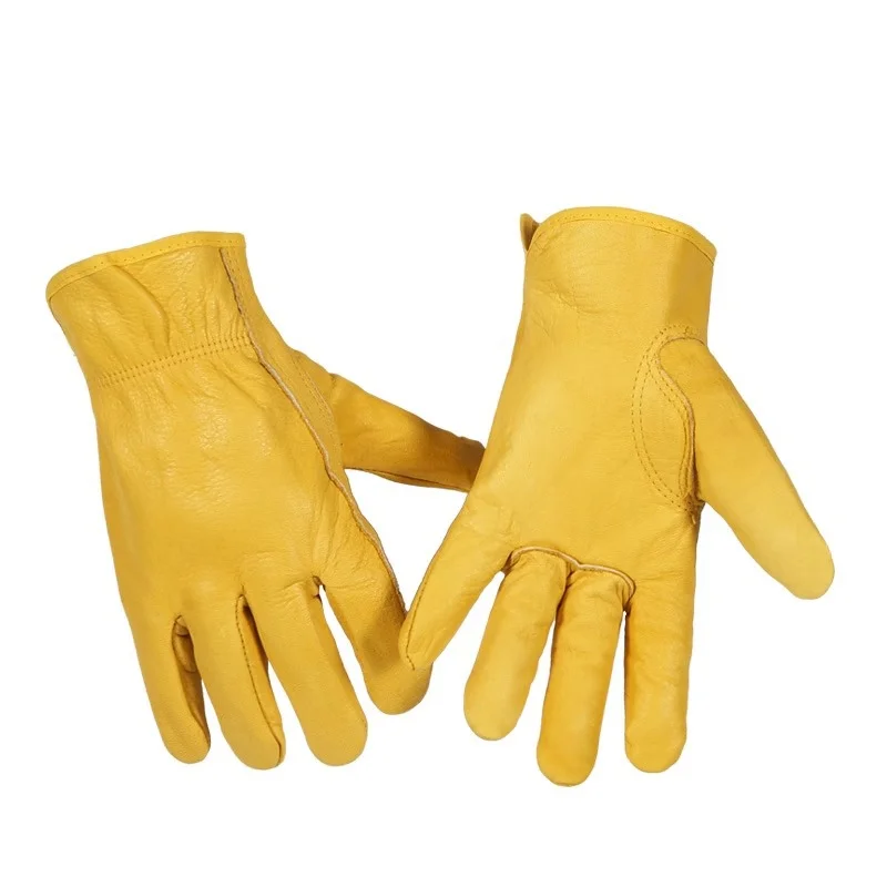 Garten-Arbeitshandschuhe, flexibler Griff, robustes Rindsleder, Fahrer, Sicherheit, Schweißen, Jagd, Wandern, Bauernhof, Gartenarbeit, Fahrhandschuhe für Herren