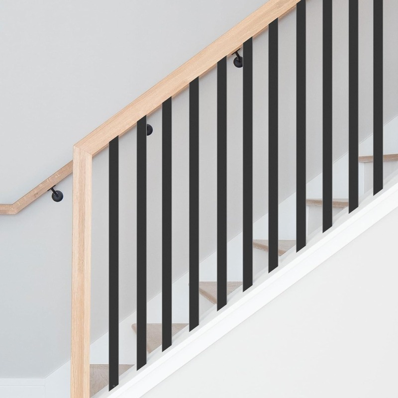 100 Pack Deck Balusters 36" Rectangle Staircase Baluster, Black Metal Deck Spindle and Stairs Railing