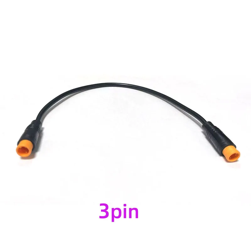 Cabo de extensão m8 macho para macho, 2/3/4/5/6 pinos julet, plugue para bicicleta elétrica, conector à prova d'água, sensor de sinal de freio, fio elétrico