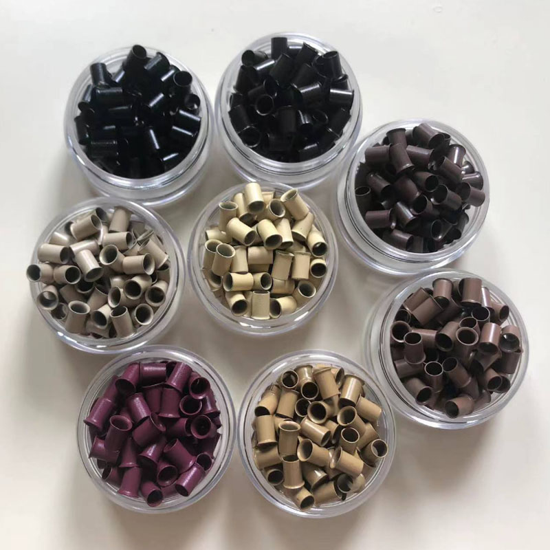 200PCS Flared copper rings 4.0mm*3.6mm*6.0mm copper tubes Micro Rings/links/beads Hair Extension Tools  8 Colors