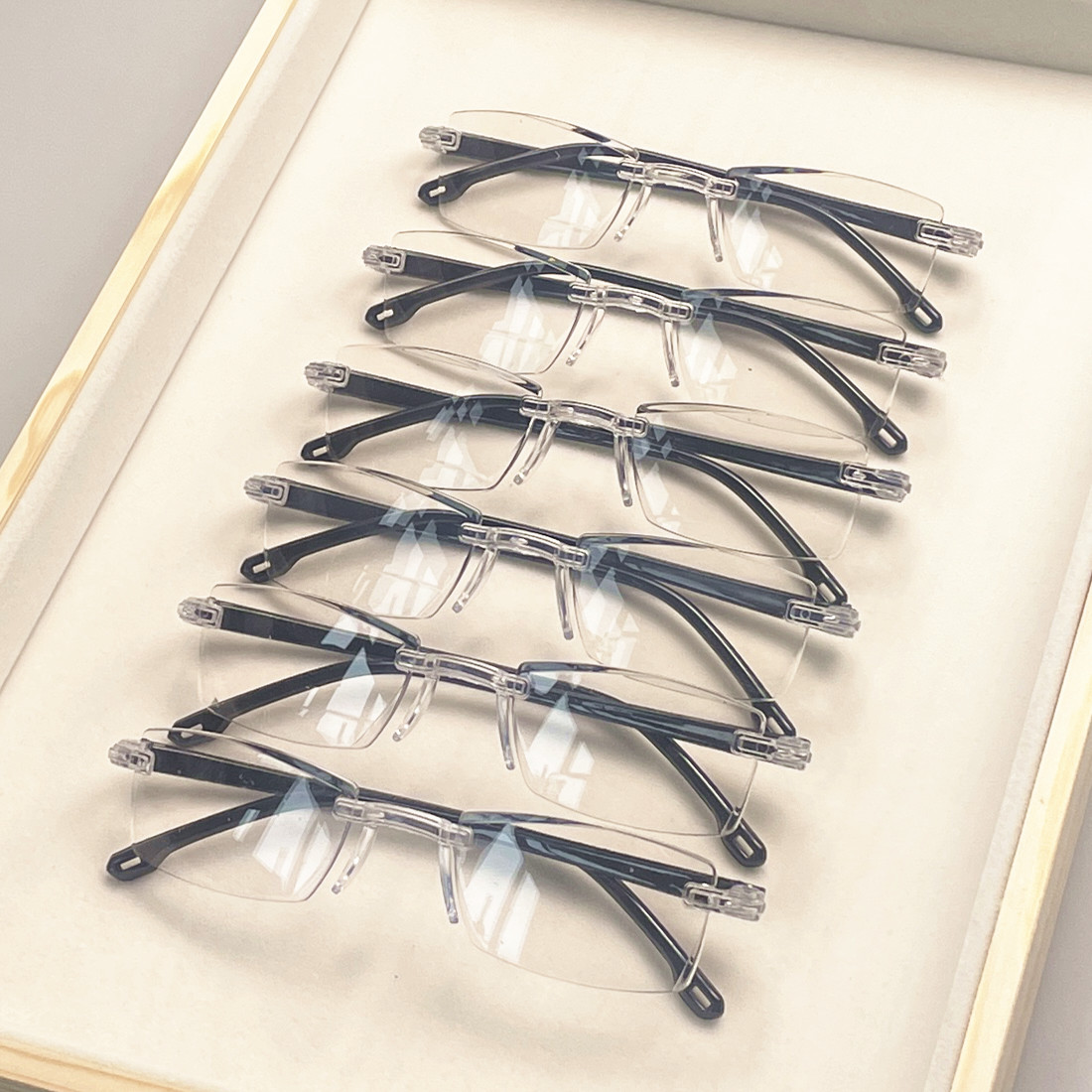 6PCS Vintage Square Reading Glasses for Women, Anti-Blue Light Polycarbonate Lens, One-Piece Square Frame,