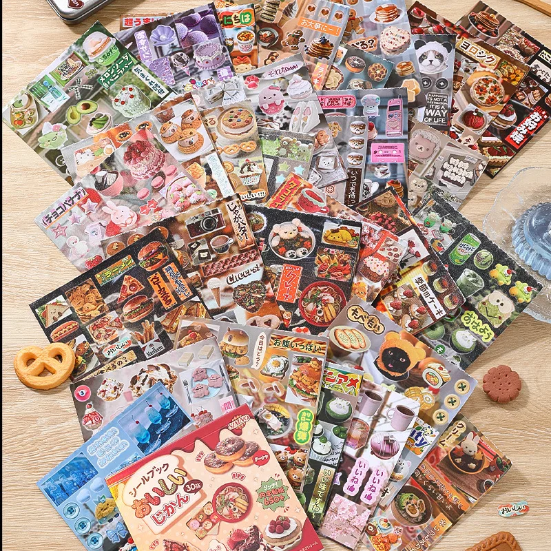MINKYS 30 枚/ピースかわいい食品ケーキ装飾ステッカーラップトップ Kpop トップローダーステッカーブックキッズギフトスクール文具