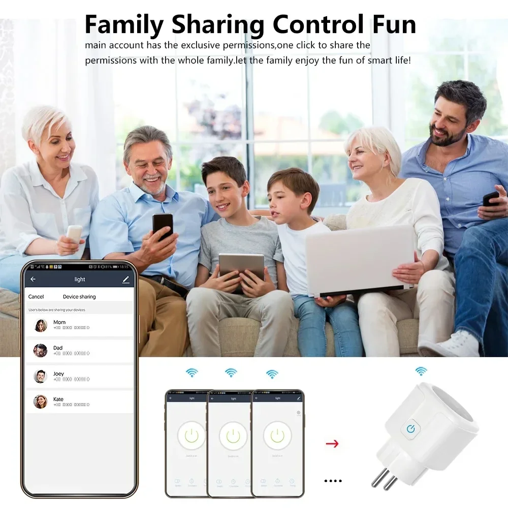 Tuya wifi tomada inteligente 16a/20a ue adaptador de tomada inteligente monitoramento energia tomada temporização alexa google casa yandex alice controle voz