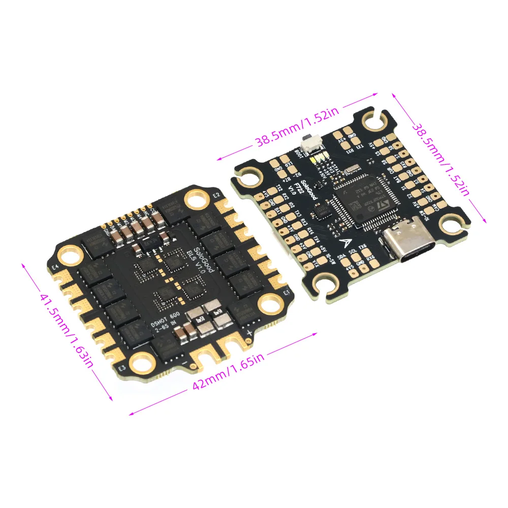 SoloGood F722 Flight Controller & BLHELI_S 60A 4in1 ESC F722 60A Stack for FPV Drones Parts