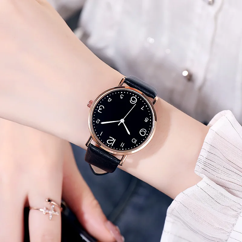 Nuevo reloj de aleación de cuarzo de lujo para mujer, reloj de pulsera informal con esfera de acero inoxidable a la moda para mujer, reloj de pulsera de cuero Zegarek Damski