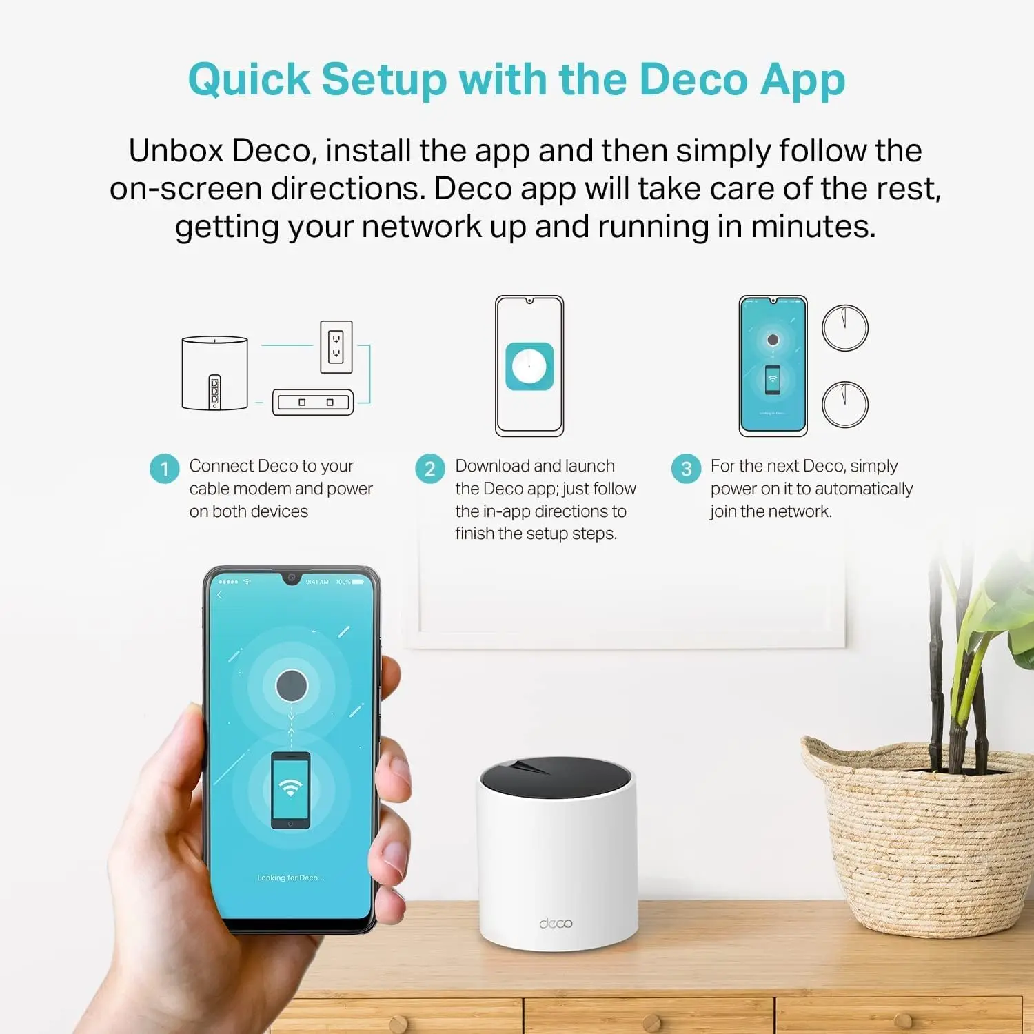 Deco AX3000 WiFi 6 Mesh System(Deco X55) - Covers up to 6500 Sq.Ft. , Replaces Wireless Router and Extender, 3 Gigabit ports p