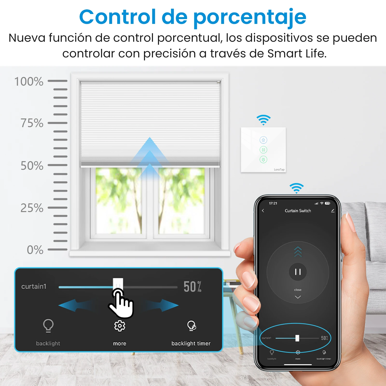 LoraTap persianas enrollables interruptor de cortina para Motor de Windows aplicación Tuya Smart Life Control remoto porcentaje Google Home Alexa