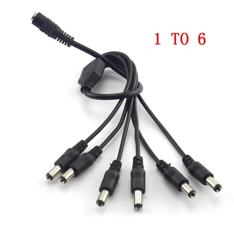 12V DC Power Splitter Plug 1 หญิง 2 3 4 5 6 8 ชายกล้องวงจรปิดสายกล้องกล้องวงจรปิดอุปกรณ์เสริมแหล่งจ่ายไฟอะแดปเตอร์ 2.1*5.5 มม.