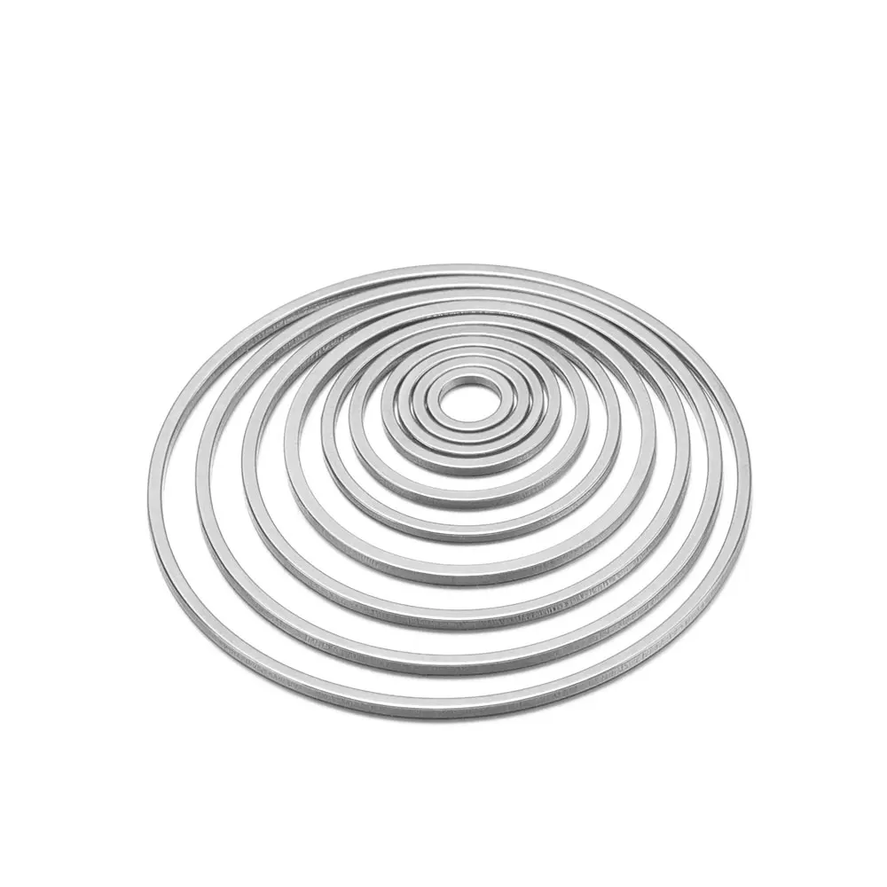 20 piezas biseles planos de acero inoxidable, círculos colgantes huecos, pendientes, anillos, aros de alambre, colgante para collar DIY, fabricación de joyas