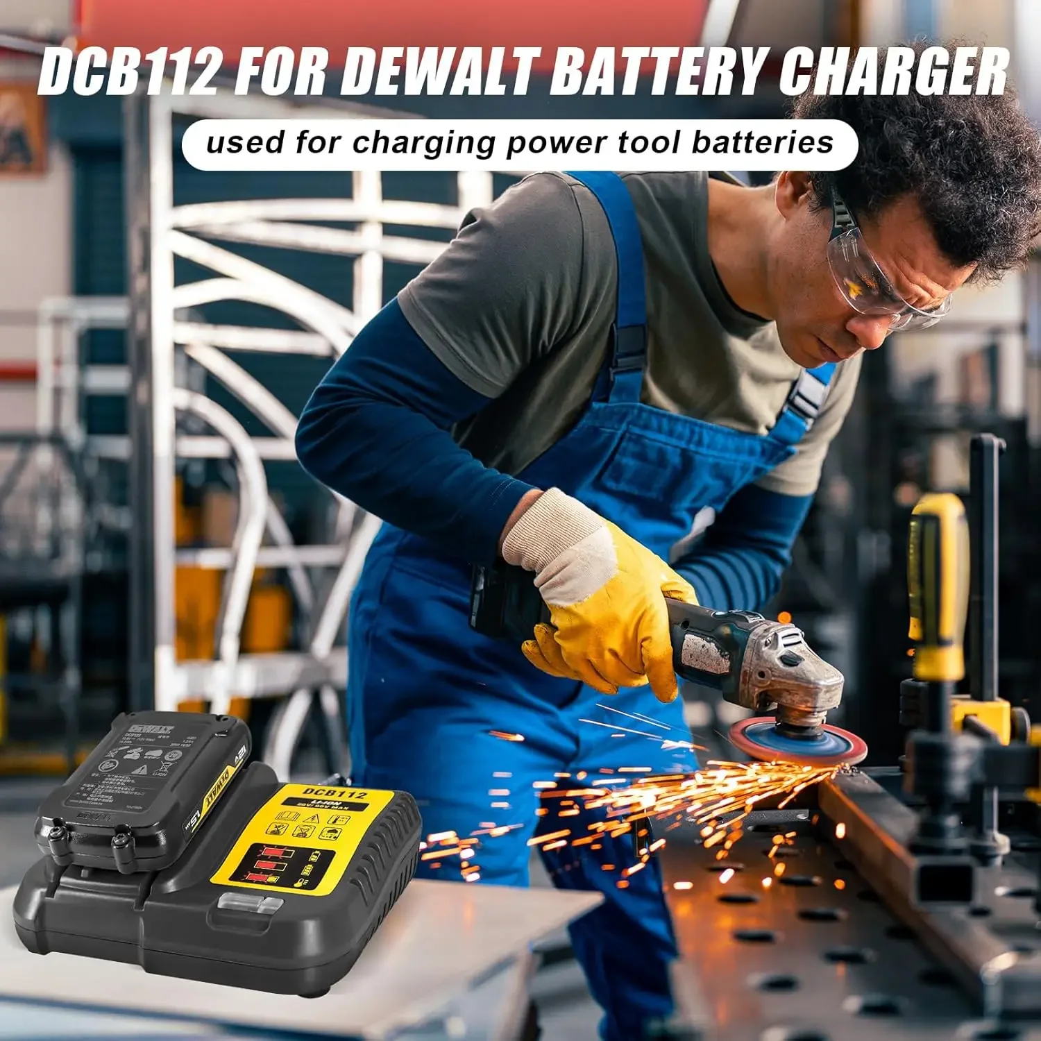 DCB112 Li-Ion Battery Charger For Dewalt 10.8V 12V 14.4V 18V 20V DCB200 DCB101 DCB115 DCB107 DCB105 DCB140 DCB118 DCB102 DCB104
