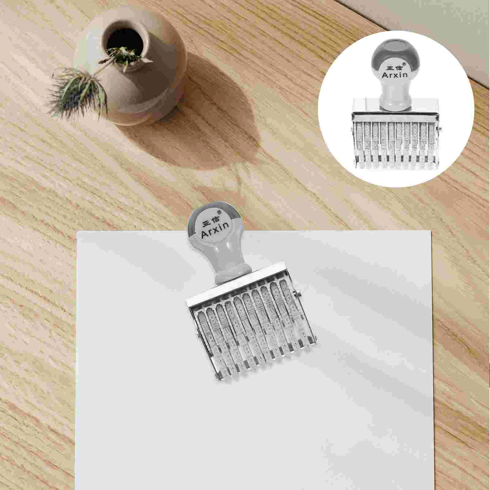 Personalised Stamp Rubber Date Roller Small Number Rolling Office Custom Stamps