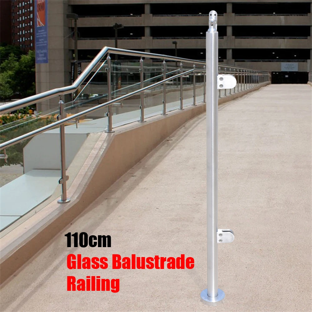 Stainless Steel Railing 110cm End Post (316 Material With Top Seat), Staircase Balcony, Office And Household Railing